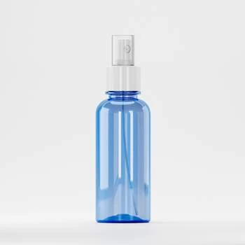 Flacon PET 200ml Albastru – Filet 28mm - Cu Atomizor Alb
